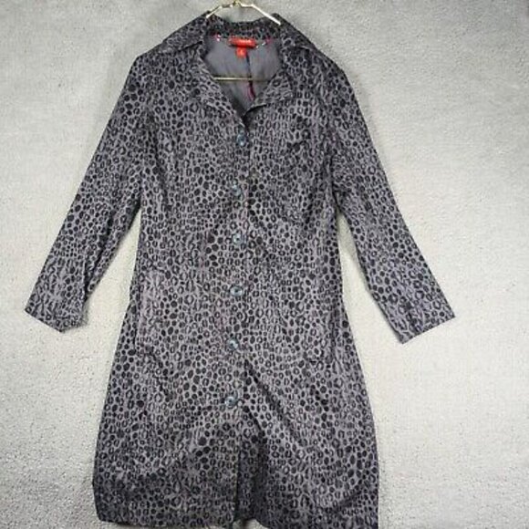 Kirna Zabete Animal Print Lighweight Trench Coat - Picture 1 of 9